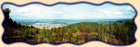 Blick vom Kickelhahn auf die Stadt Ilmenau.