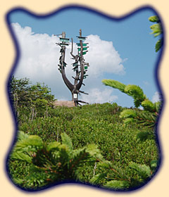 gro&szlig;er Wegweiser am Rennsteig